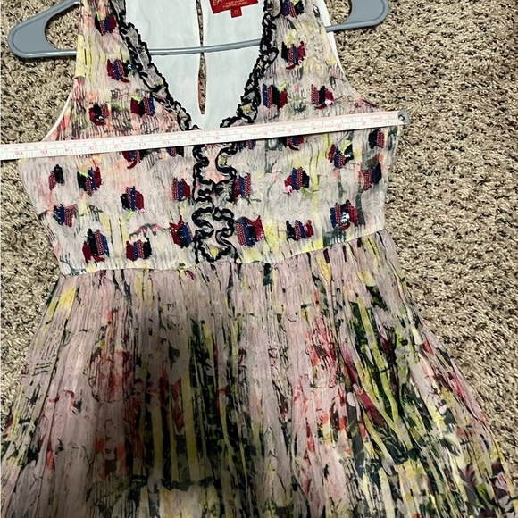 Anthropologie Bhanuni by Jyoti maxi sequin ruffle sleeveless dress size 0 xs - Picture 5 of 13